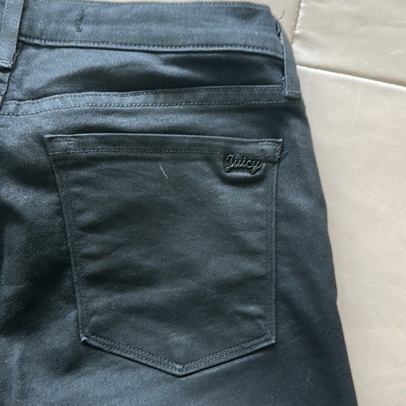 Juicy Couture size 25 black waxed jeans - Picture 3 of 5
